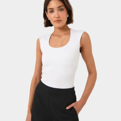 Forcast Soho Rounded Square Neck Top