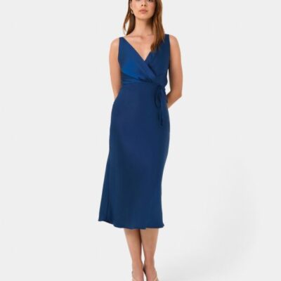 Forcast Cherish Tie-waist Midi Dress