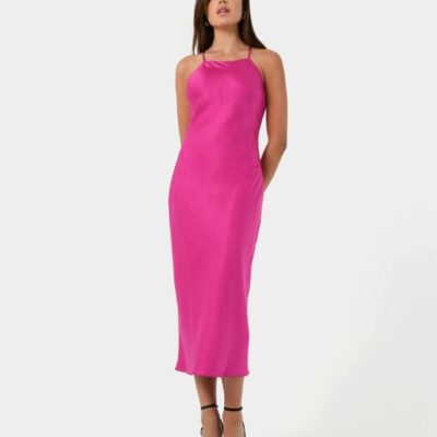 Forcast Samaya Satin Midi Dress
