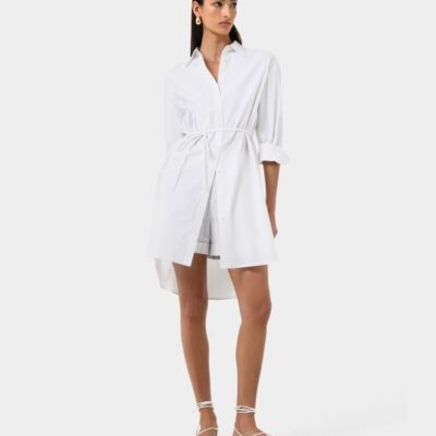 Forcast Oakley Cotton Tie Shirt Dress