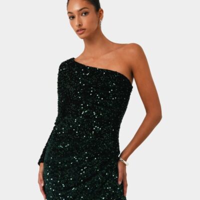 Forcast Ivy One Shoulder Sequin Dress