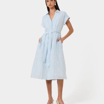 Forcast Paris Linen Midi Dress