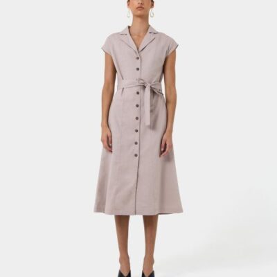 Forcast Kade V-neck Linen Dress