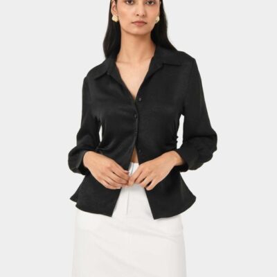 Forcast Blair Satin Collar Blouse