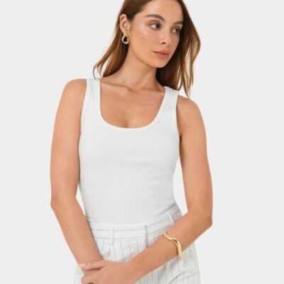 Forcast Devin Ribbed Singlet Top