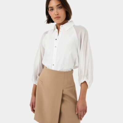 Forcast Giulia Gold Button Blouse