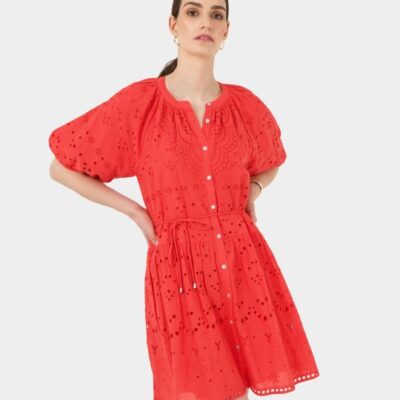 Forcast Lola Broderie Tiered Dress