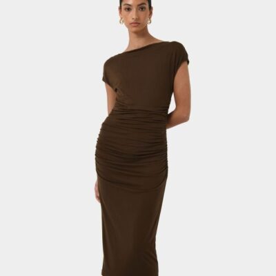 Forcast Mia Ruched Jersey Dress