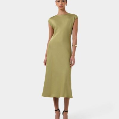 Forcast Dulce Satin Midi Dress