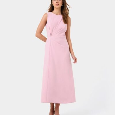 Forcast Demi Ruched Midi Dress