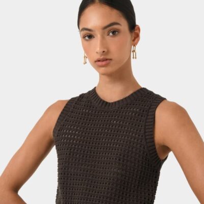 Forcast Quinta Open Knit Top