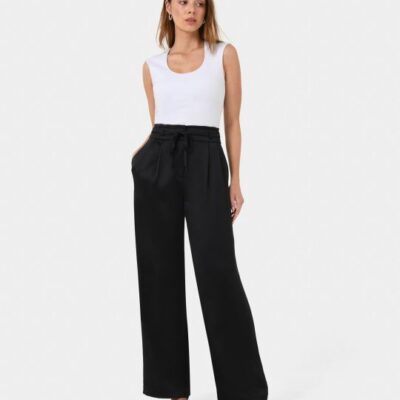 Forcast Louisa Wide Leg Satin Pants