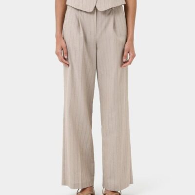 Forcast Ria Stripe Cotton Blend Pants