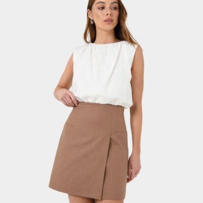 Forcast Nia Mini Linen Skirt