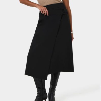 Forcast Sofia Wrap Midi Skirt