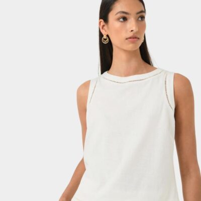 Forcast Perry Linen Embroidery Top