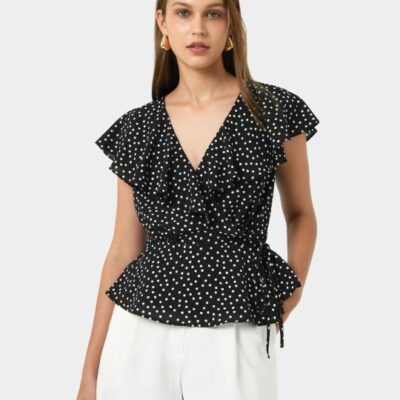 Forcast Jules Ruffle Wrap Blouse