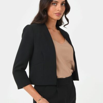 Forcast Nikki Collarless Crop Jacket