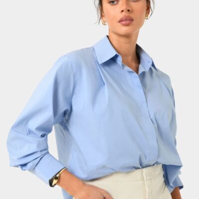 Forcast Baire Pleated Crop Shirt