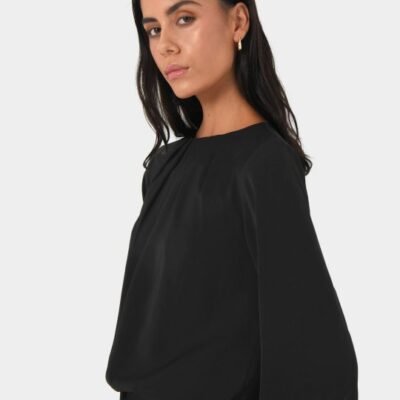Forcast Tiana Pleat Neck Top