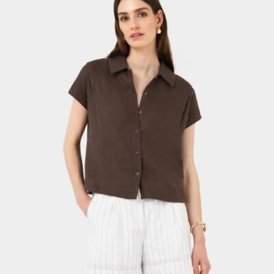 Forcast Ami Linen Collar Shirt