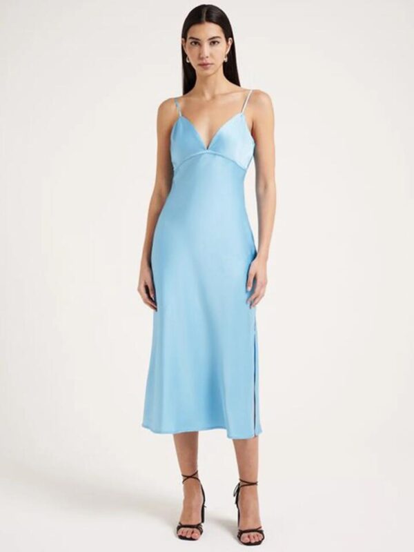 First Mse Oriana Satin Midi Dress