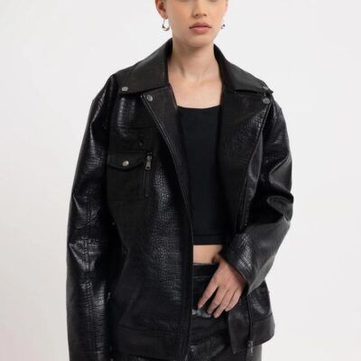First Mse Kalexi Croc Mini Skirt