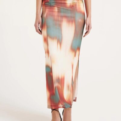 First Mse Senya Mesh Midi Skirt