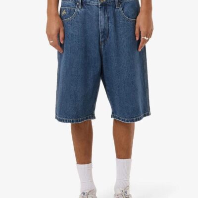 Worship Big Dawg Jean Short - Worn Blue Rinse