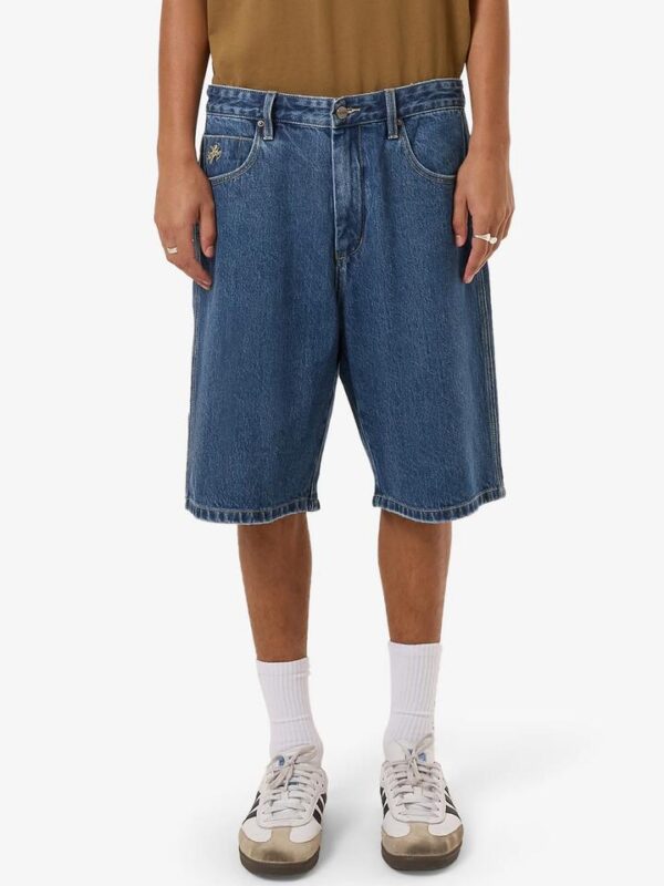Worship Big Dawg Jean Short - Worn Blue Rinse